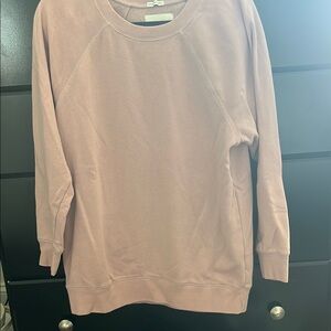 Long Pink Crewneck Sweatshirt